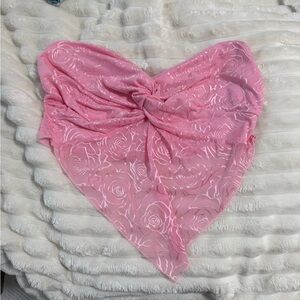 SHEIN Pink Floral Lace Bandeau